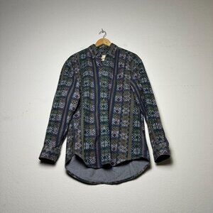 VTG Woolrich Button Up Flannel Shirt Men M Green Plaid Grandpa Gorp Core Western